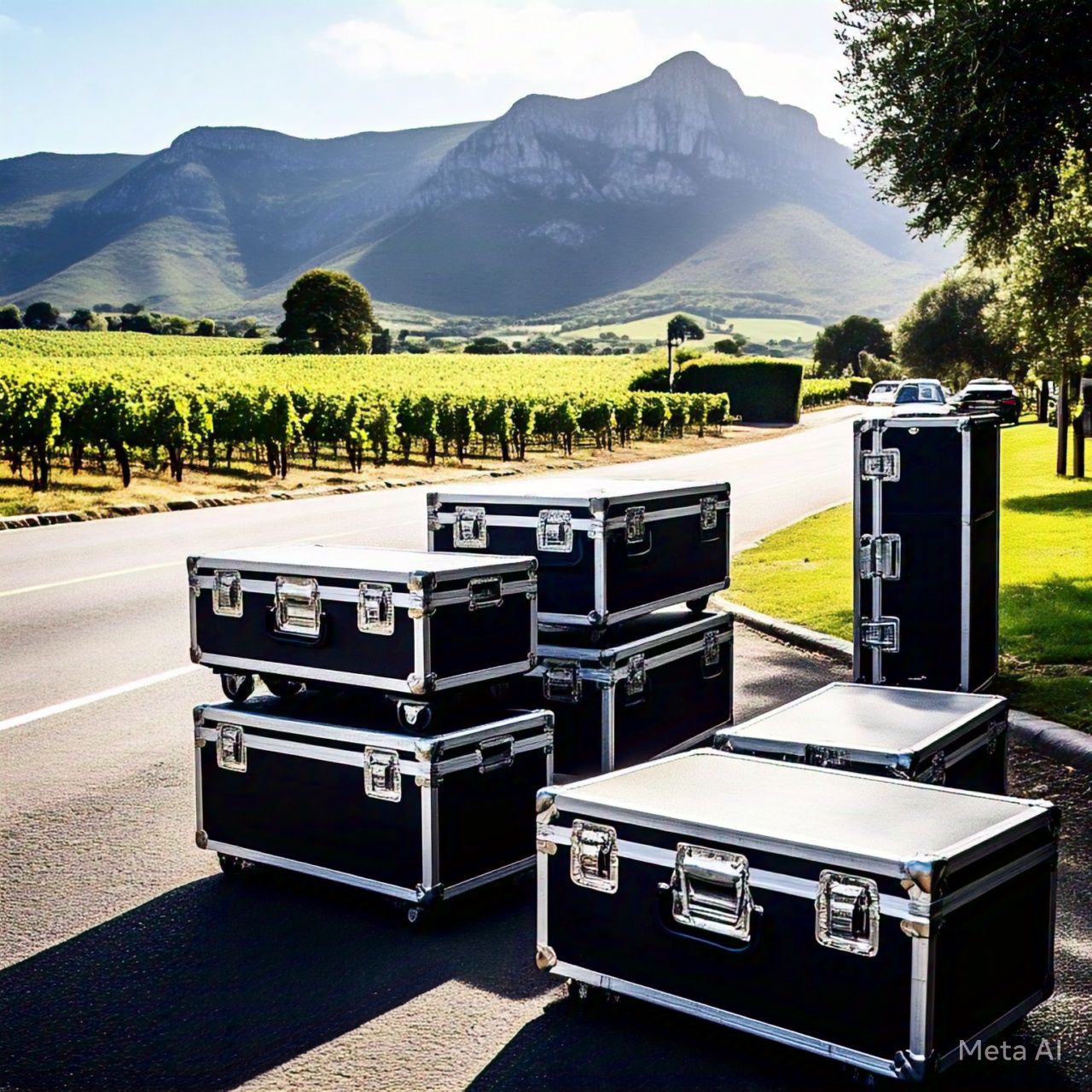 Gear Cases standing on the side of